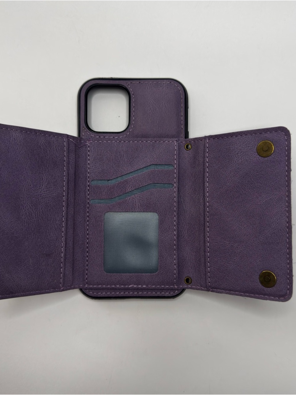 Purple Wallet Phone Case with Card Slots  I phone 12 Pro